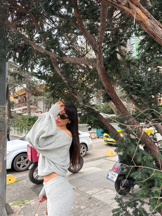 KALLIMA GRİ KAZAK - İtalyan Kaşmir Dokunuşlu