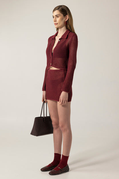 Papilio Bordo File Hırka
