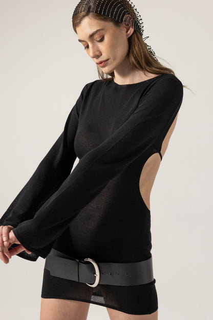 Delias Siyah Mini Elbise